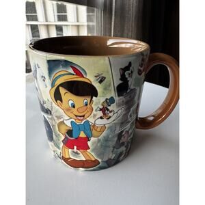 VTG WDW DISNEY STORE PINOCCHIO GEPPETTO JIMINY COFFEE CUP MUG PICTURE Art MINT
